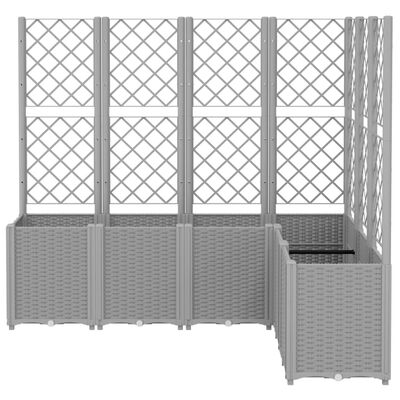 vidaXL Garden Planter with Trellis Light Grey 160x120x140 cm PP