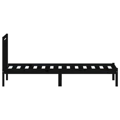 vidaXL Bed Frame without Mattress Black Solid Wood 100x200 cm (810011+814083)