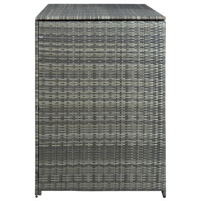 vidaXL Double Wheelie Bin Shed Poly Rattan Anthracite 148x77x111 cm