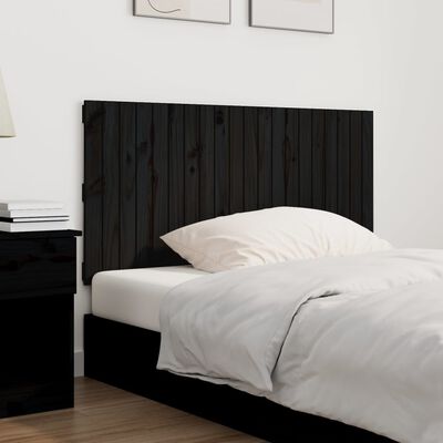 vidaXL Wall Headboard Black 127.5x3x60 cm Solid Wood Pine