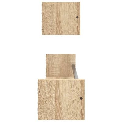 vidaXL Wall Shelves with Bars 2 pcs Sonoma Oak 80x16x14 cm