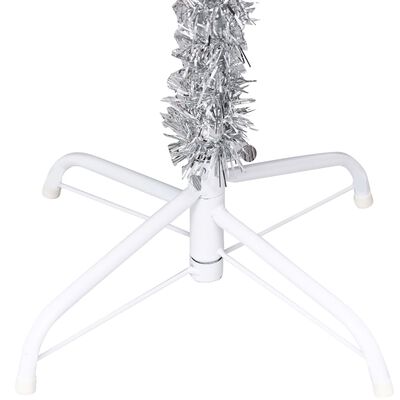 vidaXL Artificial Pre-lit Christmas Tree with Ball Set Silver 180 cm PET