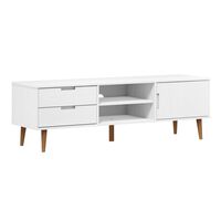 vidaXL TV Cabinet MOLDE White 158x40x49 cm Solid Wood Pine