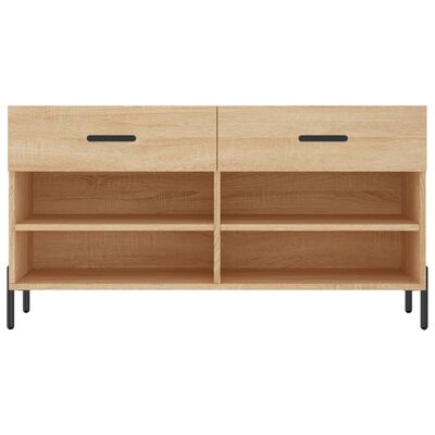 vidaXL Shoe Bench Sonoma Oak 102x35x55 cm Engineered Wood