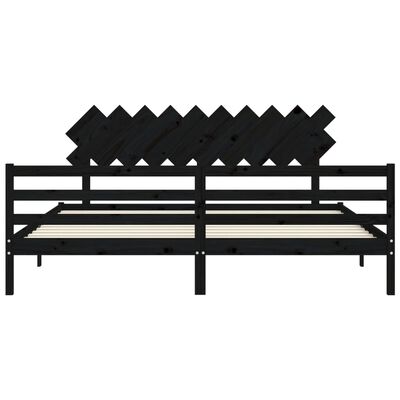 vidaXL Bed Frame without Mattress Black 200x200 cm Solid Wood