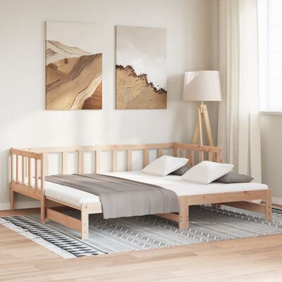 vidaXL Day Bed with Trundle without Mattress 90x200 cm Solid Wood