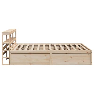 vidaXL Bed Frame with Headboard 150x200 cm King Size Solid Wood Pine