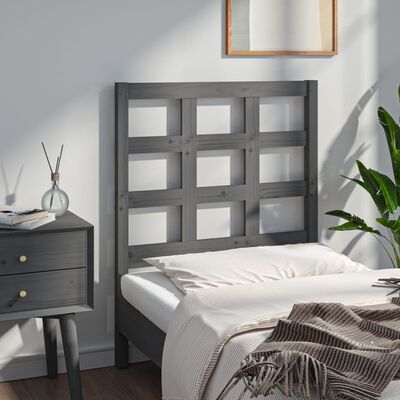 vidaXL Bed Headboard Grey 80.5x4x100 cm Solid Wood Pine