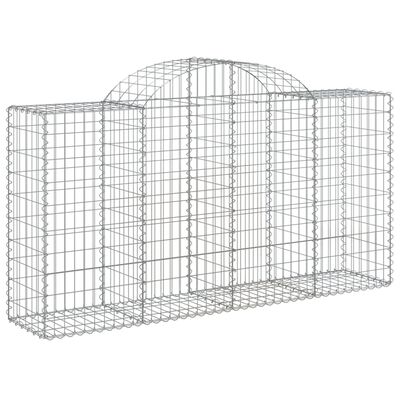 vidaXL Arched Gabion Baskets 18 pcs 200x50x100/120 cm Galvanised Iron