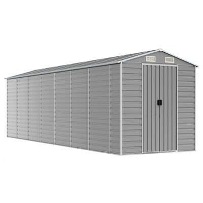 vidaXL Garden Shed Light Grey 191x640x198 cm Galvanised Steel