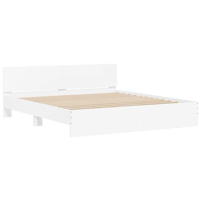 vidaXL Bed Frame without Mattress White 180x200 cm Super King