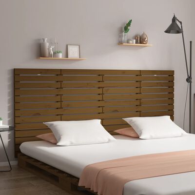 vidaXL Wall Headboard Honey Brown 206x3x91.5 cm Solid Wood Pine