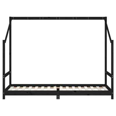 vidaXL Kids Bed Frame Black 80x200 cm Solid Wood Pine