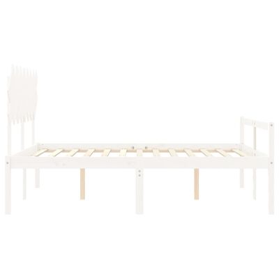 vidaXL Senior Bed without Mattress White 160x200 cm Solid Wood