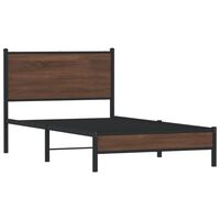 vidaXL Metal Bed Frame without Mattress Brown Oak 100x190 cm