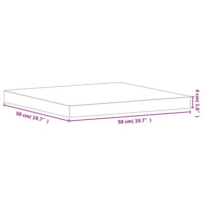 vidaXL Table Top 50x50x4 cm Square Solid Wood Beech