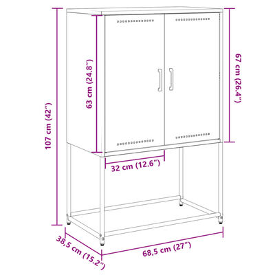 vidaXL TV Cabinet Olive Green 68x39x60.5 cm Steel