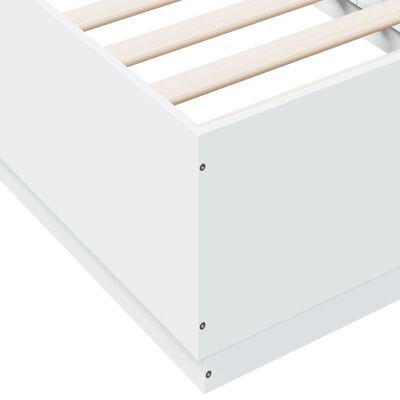 vidaXL Bed Frame with LED without Mattress White 75x190 cm Small Single