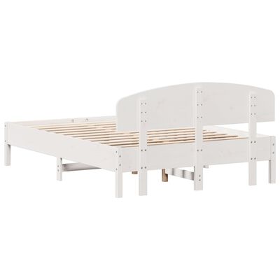 vidaXL Bed Frame without Mattress White 120x190 cm Small Double Solid Wood Pine