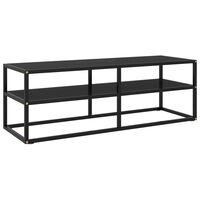 vidaXL TV Cabinet Black with Black Glass 120x40x40 cm