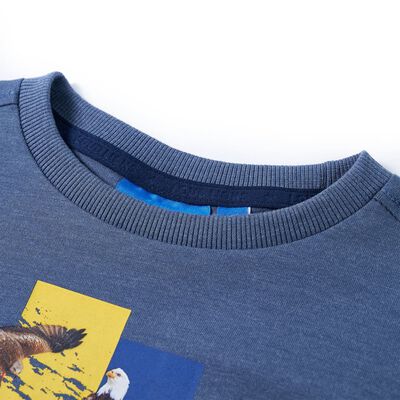 Kids' T-shirt with Long Sleeves Blue Melange 116