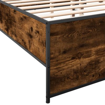 vidaXL Bed Frame without Mattress Smoked Oak 200x200 cm