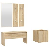 vidaXL Hallway Furniture Set Sonoma Oak Engineered Wood