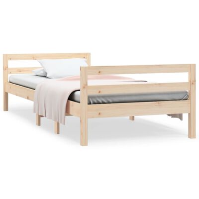 vidaXL Bed Frame without Mattress 75x190 cm Small Single Solid Wood Pine