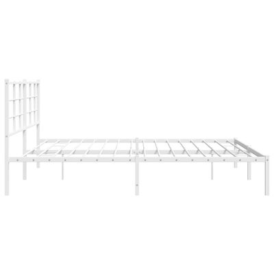 vidaXL Metal Bed Frame without Mattress with Headboard White 200x200 cm