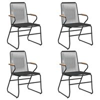 vidaXL Garden Chairs 4 pcs Black 58x59x85.5 cm PVC Rattan