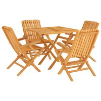 vidaXL 5 Piece Garden Dining Set Solid Wood Teak