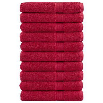 vidaXL Premium Sauna Towels SOLUND 10 pcs Red 80x200 cm 600 gsm