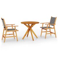 vidaXL 3 Piece Garden Dining Set Solid Wood Acacia