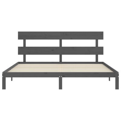 vidaXL Bed Frame without Mattress Grey 200x200 cm Solid Wood Pine