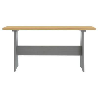 vidaXL Dining Table with Bench REINE Honey Brown&Grey Solid Wood Pine