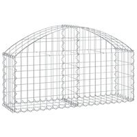 vidaXL Arched Gabion Basket 100x30x40/60 cm Galvanised Iron