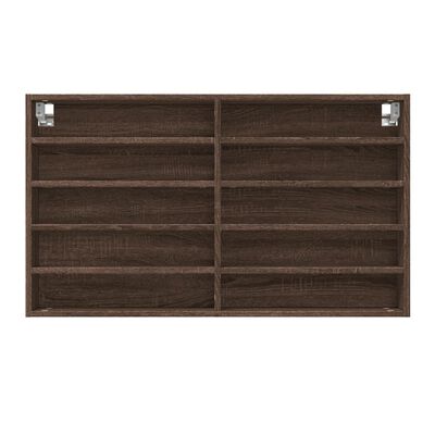 vidaXL Vitrine Cabinet Brown Oak 100x15x58 cm Engineered Wood