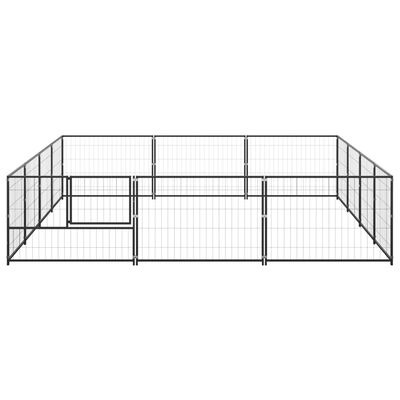 vidaXL Dog Kennel Black 12 m² Steel