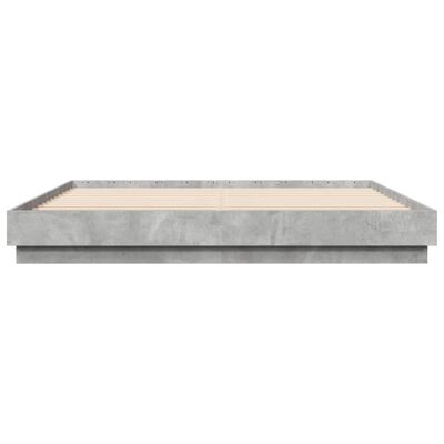 vidaXL Bed Frame with LED without Mattress Concrete Grey 200x200 cm