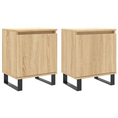 vidaXL Bedside Cabinets 2 pcs Sonoma Oak 40x30x50 cm Engineered Wood