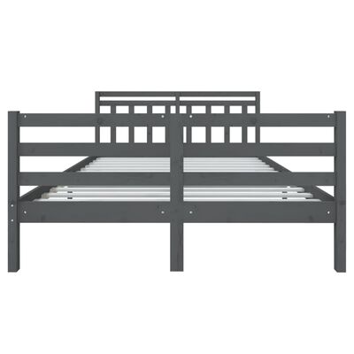 vidaXL Bed Frame without Mattress Grey Solid Wood 140x190 cm (810412+814096)