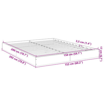 vidaXL Bed Frame without Mattress Smoked Oak 150x200 cm King Size Engineered Wood