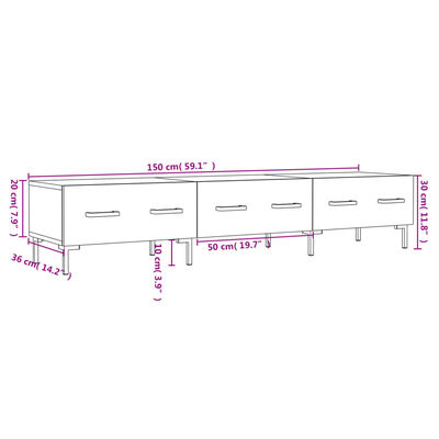 vidaXL TV Cabinet Sonoma Oak 150x36x30 cm Engineered Wood