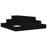 vidaXL Planter Black 80x80x27 cm Solid Wood Pine