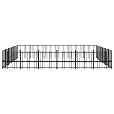 vidaXL Outdoor Dog Kennel Steel 33.87 m²