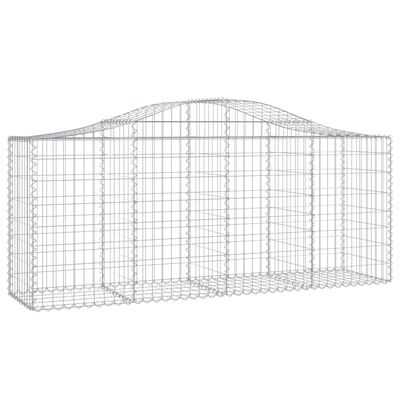 vidaXL Arched Gabion Baskets 15 pcs 200x50x80/100 cm Galvanised Iron