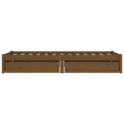 vidaXL Bed Frame without Mattress with Drawers Honey Brown 90x200 cm (814937+814987)