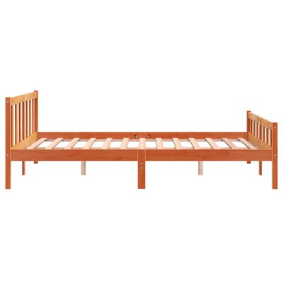 vidaXL Bed Frame without Mattress Wax Brown 150x200 cm King Size Solid Wood Pine