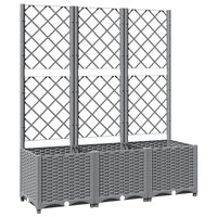 vidaXL Garden Planter with Trellis Light Grey 120x40x136 cm PP