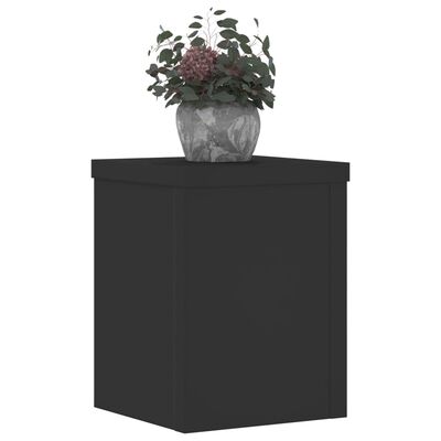 vidaXL Plant Stands 2 pcs Black 15x15x20 cm Engineered Wood